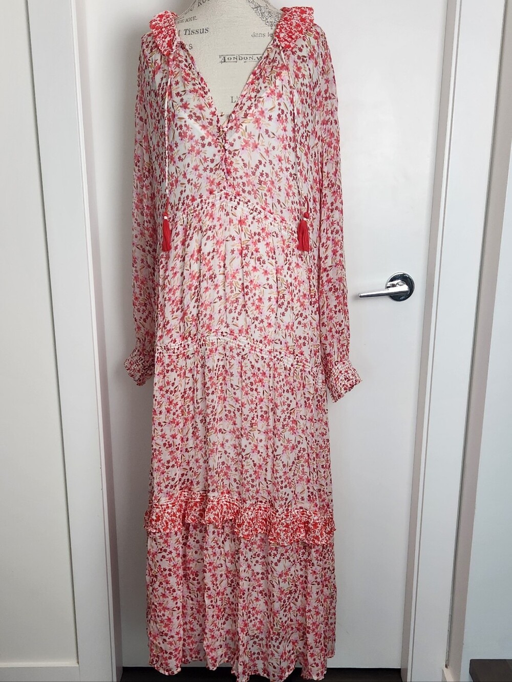 Anthropologie Floral Chiffon Maxi Dress - Picture 3 of 12